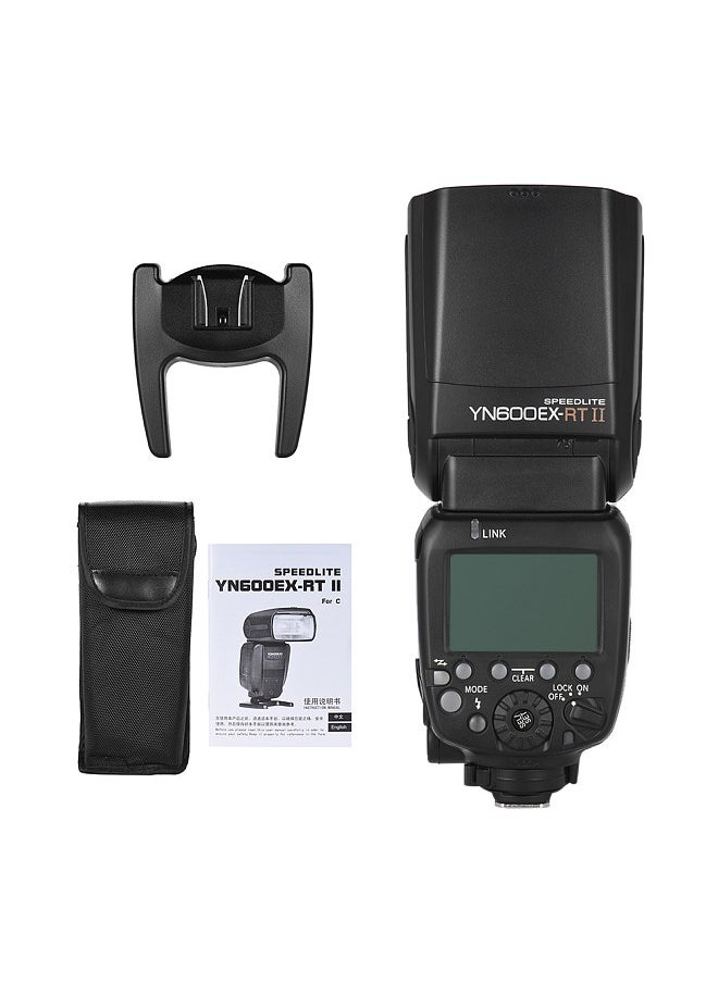 YN600EX-RT II Professional Creative TTL Master Flash Speedlite 2.4G Wireless 1/8000s HSS GN60 Support Auto/ Manual Zooming for Canon Camera as 600EX-RT YN6000 EX RT II