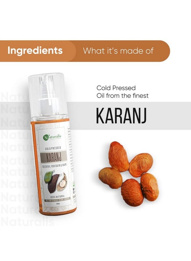 Naturalis Essence Of Nature Cold Pressed Karanj Carrier Oil For Hair, Body And Skin, 200 Ml - Image 5