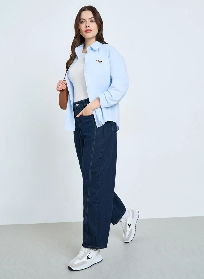 ستايلي بنطال جينز بأرجل مستقيمة