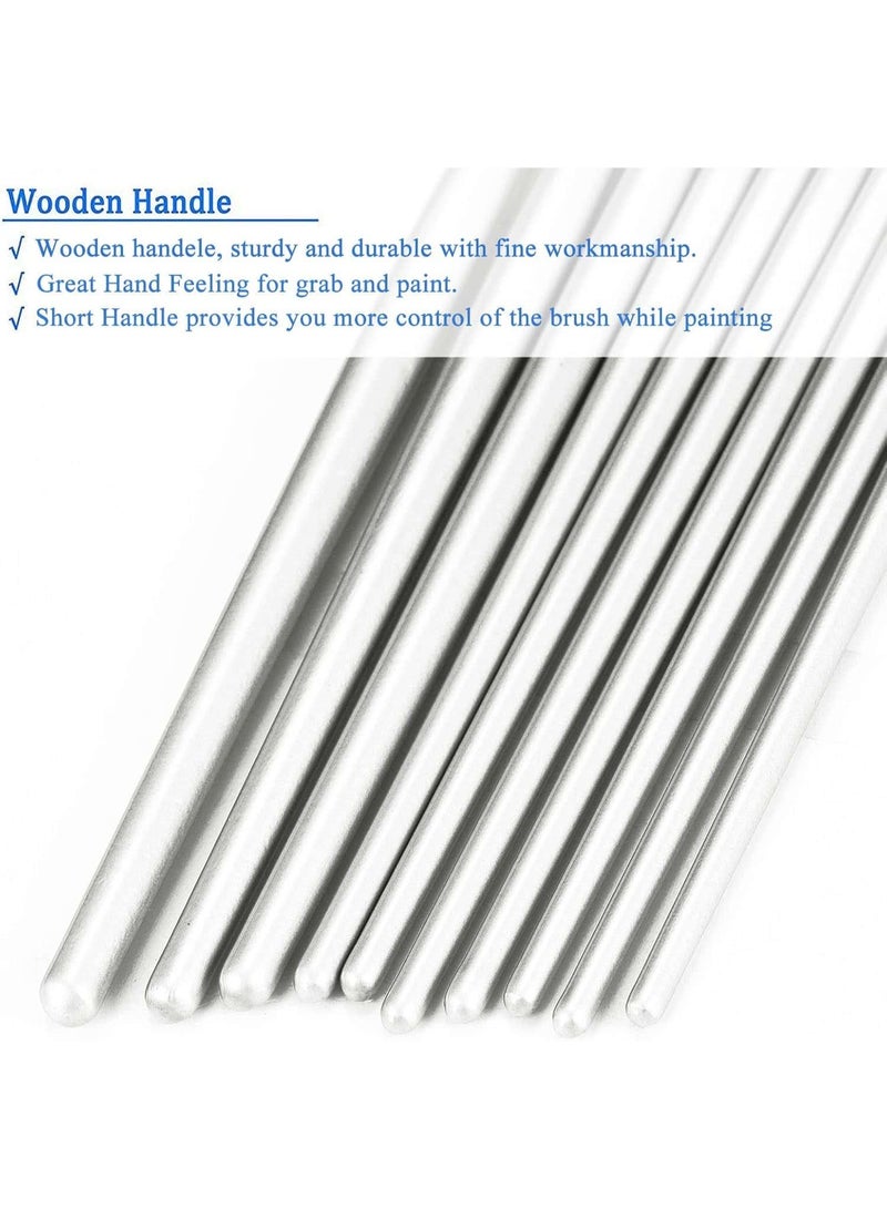 Mitoy 20 Pcs Paint Brushes Set, Round Pointed Tip Paintbrushes Nylon Hair Artist Acrylic Paint Brushes - Image 5