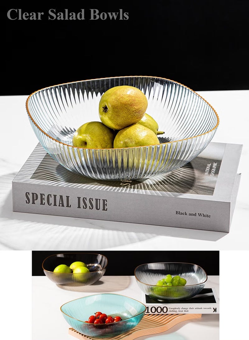 يا إلهي مجموعة صحن سلطة من 4 ، أوعية خلط وتقديم أكريليك ، وعاء بلاستيكي كبير قابل لإعادة الاستخدام للفواكه ، السلطة ، الفشار ، الرقائق ، وجبة خفيفة للحفلات ، تأتي مع 4 شوك فواكه من الفولاذ المقاوم للصدأ - Image 4