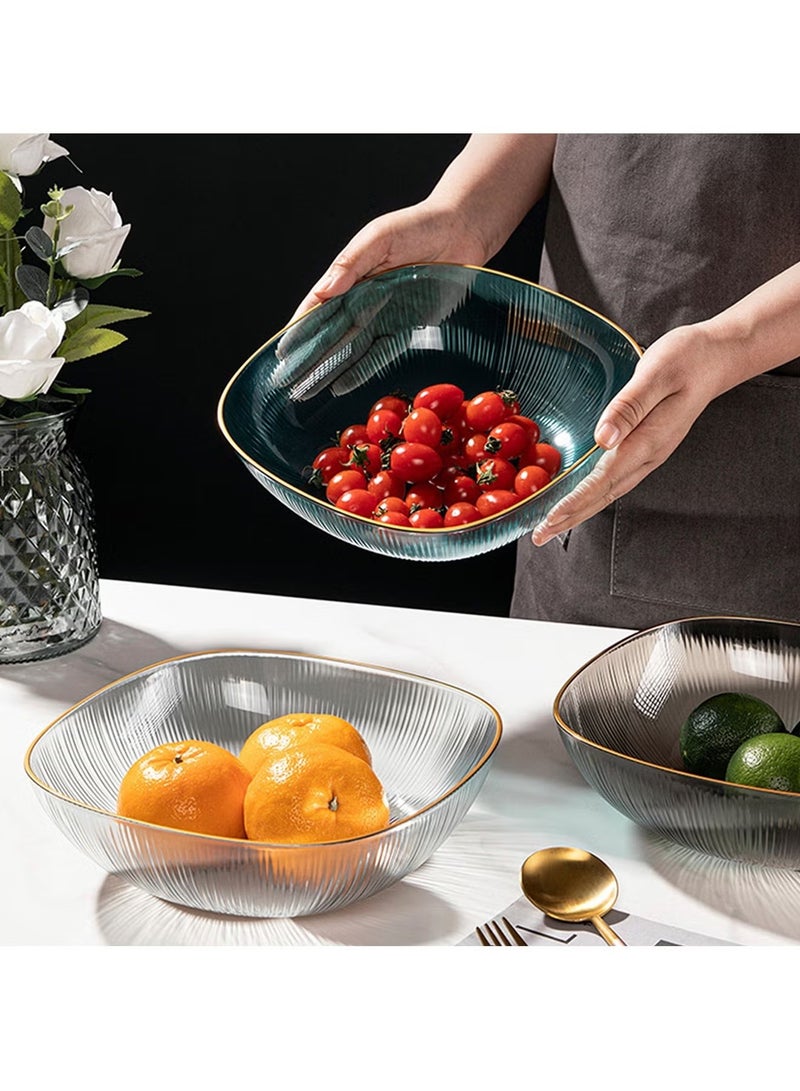 يا إلهي مجموعة صحن سلطة من 4 ، أوعية خلط وتقديم أكريليك ، وعاء بلاستيكي كبير قابل لإعادة الاستخدام للفواكه ، السلطة ، الفشار ، الرقائق ، وجبة خفيفة للحفلات ، تأتي مع 4 شوك فواكه من الفولاذ المقاوم للصدأ - Image 2