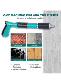 ZLH HITY Concrete Nail Gun Kits with 100pcs Nails, 5 Speed Adjustable Manual Steel Nail Gun Tool, Wall Fastening Power Tool, Portable Nail Shooting Machine, Wall Anchor Wire Slotting Device  - Image 5