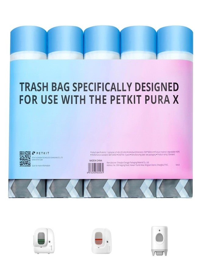 PETKIT PuraX PuraMax Replaced Waste Bags-5 Rolls, Portable Cat Litter Waste Receptacles Bags for Self-Cleaning Cat Litter Box - Image 1