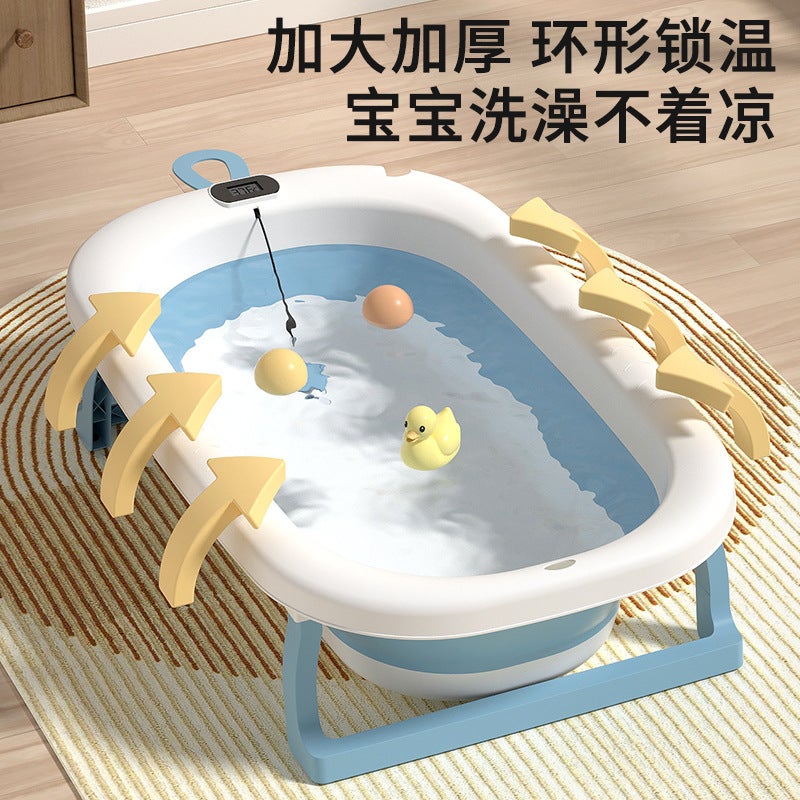 Baby Bath Tub Baby Folding Tub Newborn Children Sitting And Lying Household Large Bath Tub Children'S Products - Image 5