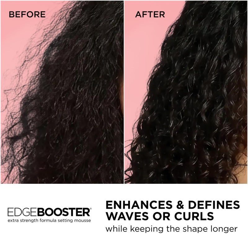 Style Factor EDGE BOOSTER Extra Strength Setting Mousse Travel Size â€“ Frizz Control, Extra Volume, and Conditioning â€“ 2.5oz Amber Mousse for Curly Hair - Image 2