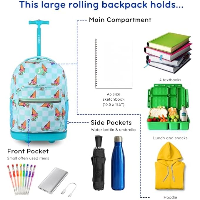 rayihni unisexadult Sunrise Rolling Backpack - Image 4