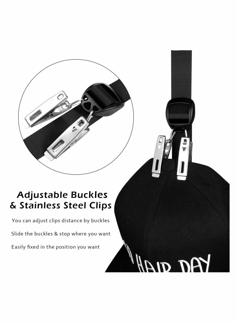 Excefore Hat Racks, Wall or Door Cap Storage, 2 Straps Hold Up to 40 Caps for Hat Storage & Ballcap Caps Display Holder, Complete with Over Door Hooks  - Image 3