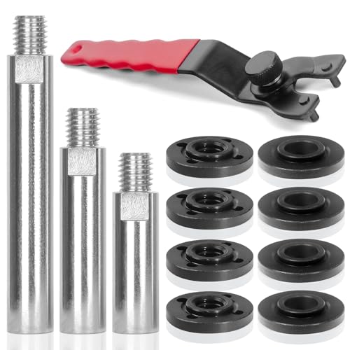 Pomsare 12PCS Angle Grinder Attachments Kit with Flange Nuts, Angle Grinder Extension Connecting Shaft Rod with 5/8-11 Thread, Universal Adjustable Spanner Wrench Set for DeWalt Milwaukee Makita Grinder Tools - Image 1