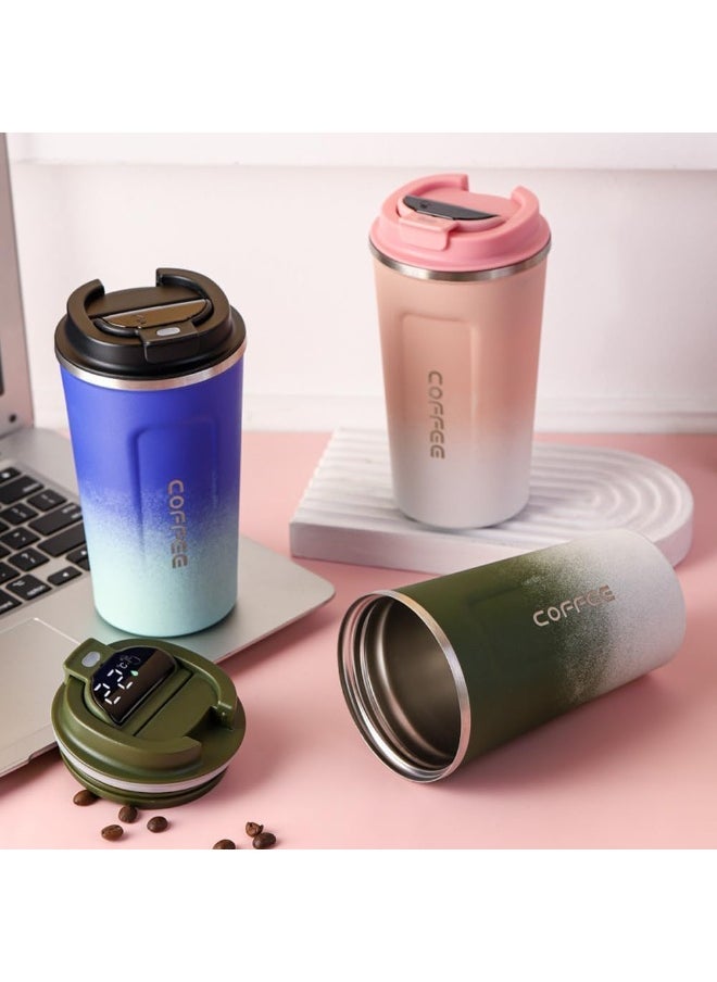 Generic - Mug. Digital Touch Temperature Display 510ml Capacity Keeps Warm Up To 8 Hours Stainless Steel Double Wall Insulated For Everyday Use And Car EL (Green) - Image 1