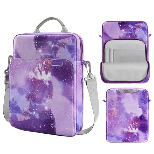 MoKo 13.3-14 Inch Laptop Sleeve Bag Fits MacBook Pro M3/M2 14" 2023,MacBook Pro 13" M2,New MacBook Air 13.6" M3/M2 2024,Tab S8 Ultra 14.6",Handle Carrying Case with Shoulder Strap,Purple Starry Sky - Image 1