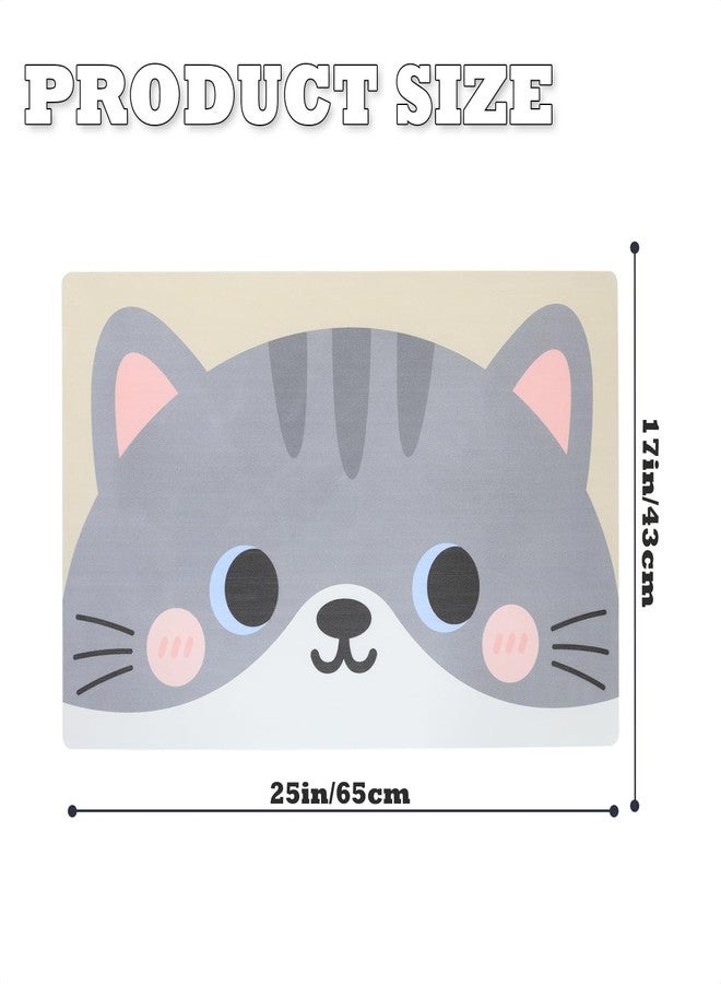 Tyrafry Cute Bath Mat, Quick Dry Non-Slip Bathroom Rug, Super Absorbent Ultra Thin Mats for Bathroom Floor in Front of Shower Tub & Sink, Easy Clean, Cat - Image 3