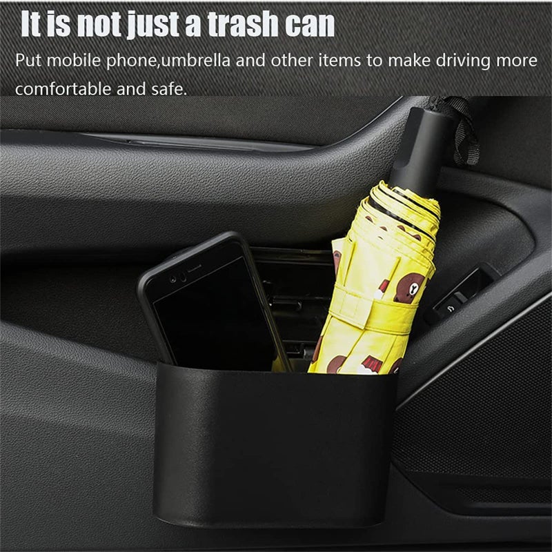 Tulsondai Car Trash Can with Lid, Mini Universal Vehicle Mini Leakproof Garbage Can Bin with 30pcs Trash Bagsï¼ŒWaterproof Car Bin for Front Back Seat Accessories for Auto Office Home(Black) - Image 3