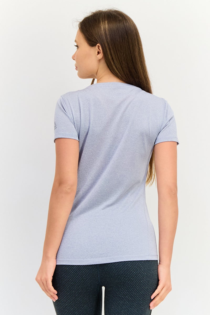 Reebok Women Sportswear Fit Short Sleeve Training T-shirt, Grey - Image 4