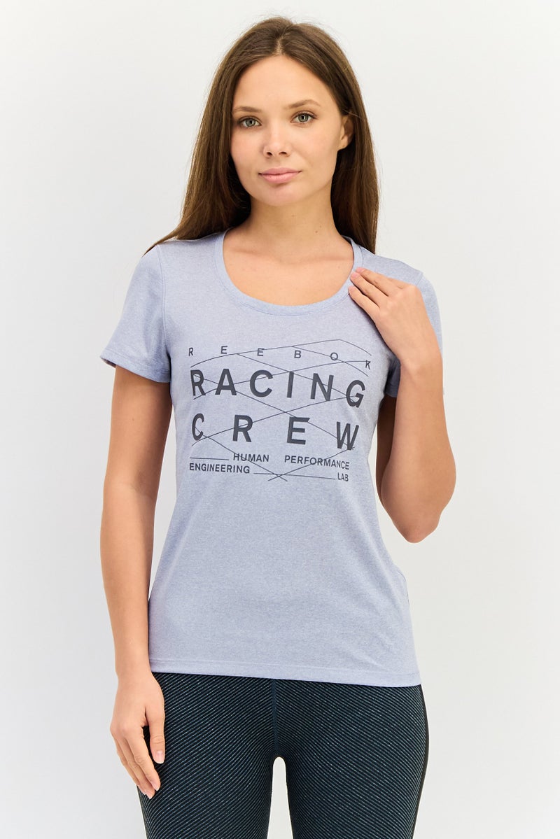 Reebok Women Sportswear Fit Short Sleeve Training T-shirt, Grey - Image 1