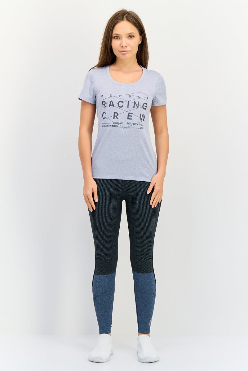 Reebok Women Sportswear Fit Short Sleeve Training T-shirt, Grey - Image 2