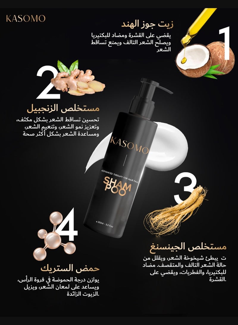 KASOMO HAIR SHAMPOO - Anti-dandruff shampoo for normal to oily hair Prevents dandruff from returning and creates long, beautiful and strong hair | The best anti-dandruff shampoo made in the USA 250ml - Image 5