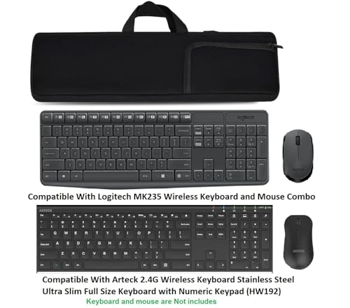 AF-WAN Neoprene Carrying Case Portable Protection Sleeve Pouch Bags for Logitech MK235 Wireless Keyboard and Mouse Combo/Arteck 2.4G Wireless Keyboard with Numeric Keypad for Windows(HW192) - Image 2