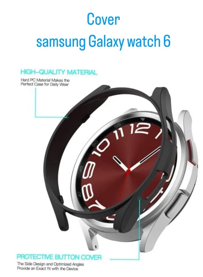 Protective Case Compatible with Samsung Galaxy Watch 6 43mm - Polycarbonate Protective Case [No Screen Film] - Black - Image 1