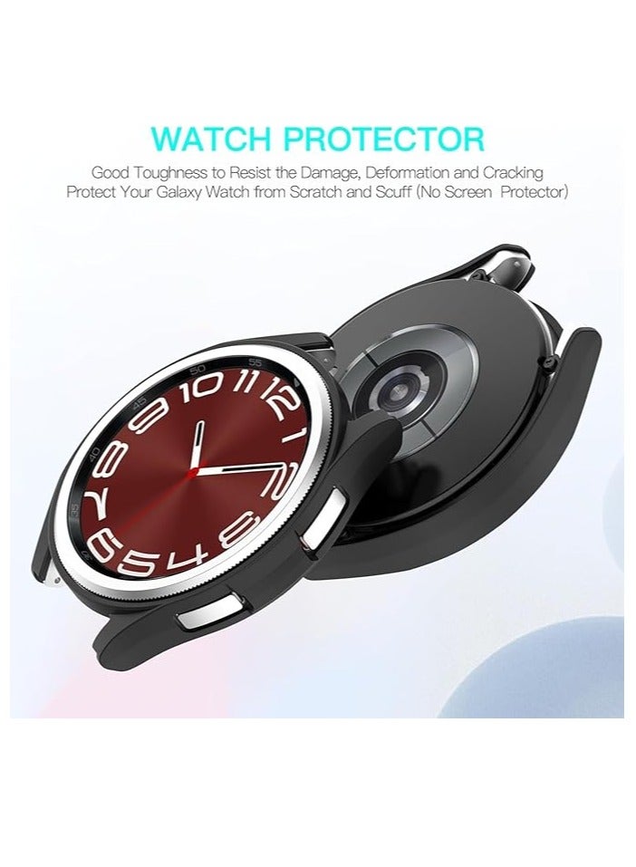 Protective Case Compatible with Samsung Galaxy Watch 6 43mm - Polycarbonate Protective Case [No Screen Film] - Black - Image 3