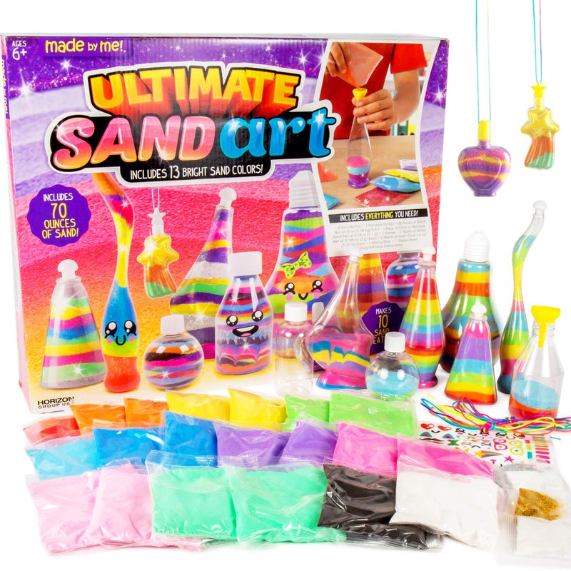 Made By Me Ultimate Sand Art Kit Includes 13 Colors of Sand 1 Glow in The Dark Sand with 8 Bottles 3 Pack of Glitter Sticker Sheet More Arts Crafts Arts and Crafts for Ages 6 - Image 3