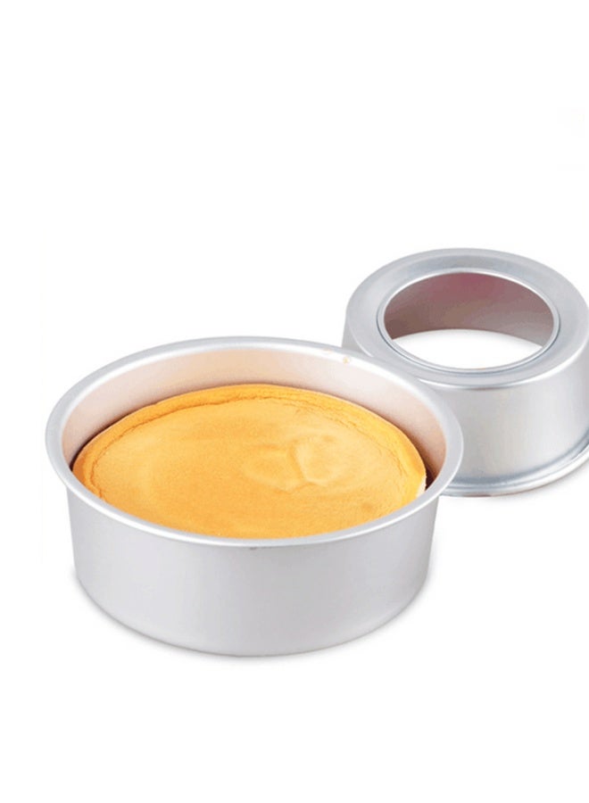 Cake Pan With Removable Bottom, Nonstick Qi Feng Cake Mold,Aluminum Alloy,  For Bakery Or Home Use, Round Baking Mold, Sets Of 5 - Image 2