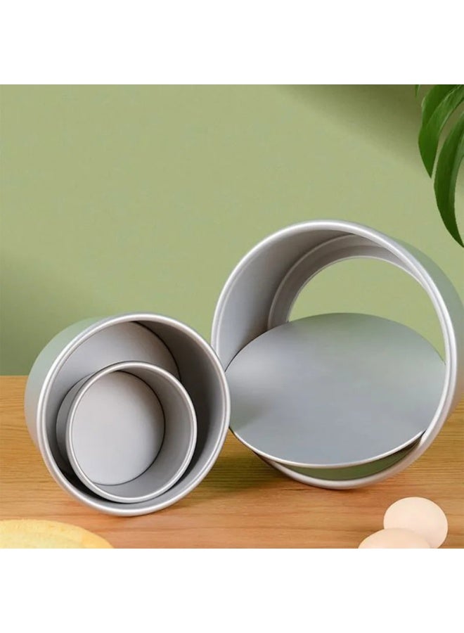 Cake Pan With Removable Bottom, Nonstick Qi Feng Cake Mold,Aluminum Alloy,  For Bakery Or Home Use, Round Baking Mold, Sets Of 5 - Image 4