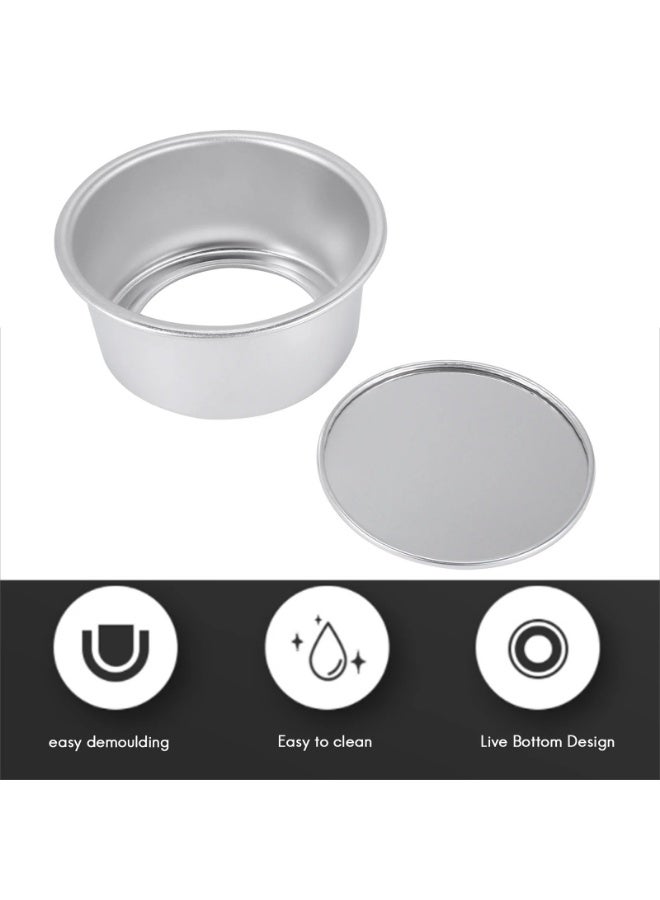 Cake Pan With Removable Bottom, Nonstick Qi Feng Cake Mold,Aluminum Alloy,  For Bakery Or Home Use, Round Baking Mold, Sets Of 5 - Image 3