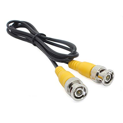 ANVISION 4-Pack Black 1m 3.3ft BNC Male to BNC Male Jumper Cable with Yellow Connector for CCTV DVR to TV System - Image 2
