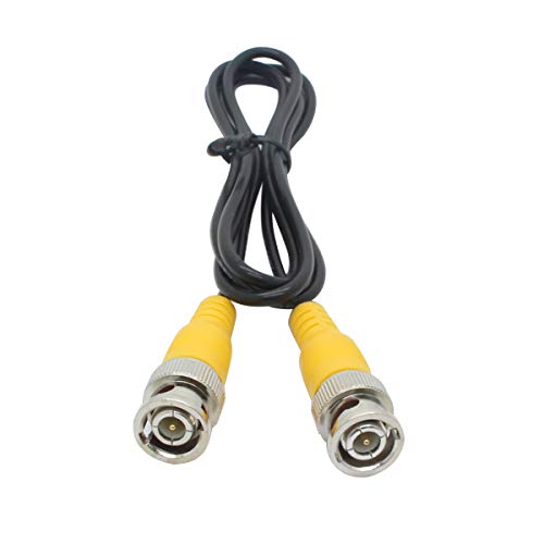 ANVISION 4-Pack Black 1m 3.3ft BNC Male to BNC Male Jumper Cable with Yellow Connector for CCTV DVR to TV System - Image 3