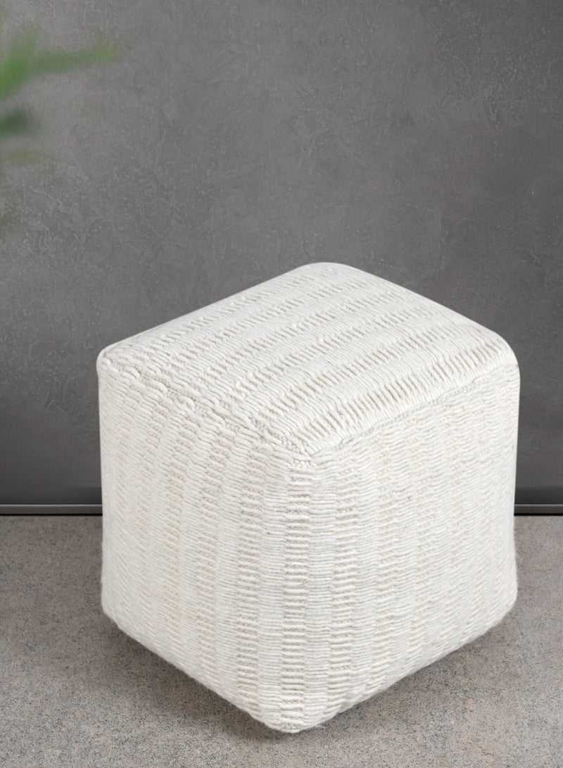 لوفت فلوريتا، بوف مربع، 40×40×40 سم، قماش، عاجي - Image 2