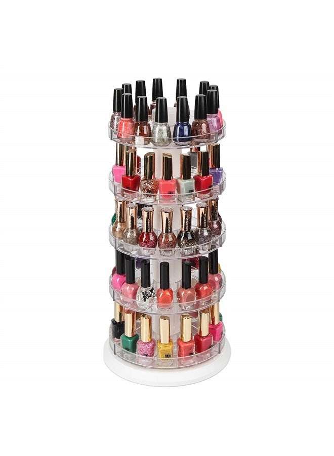 J JACKCUBE DESIGN Acrylic Rotating Nail Polish Display Stand Spinning Rack Holds 115 - 195 Bottles, 5 Tier Storage Holder Organizer for Nail Polish, Makeup, Essential Oil and more- MK548A - Image 1