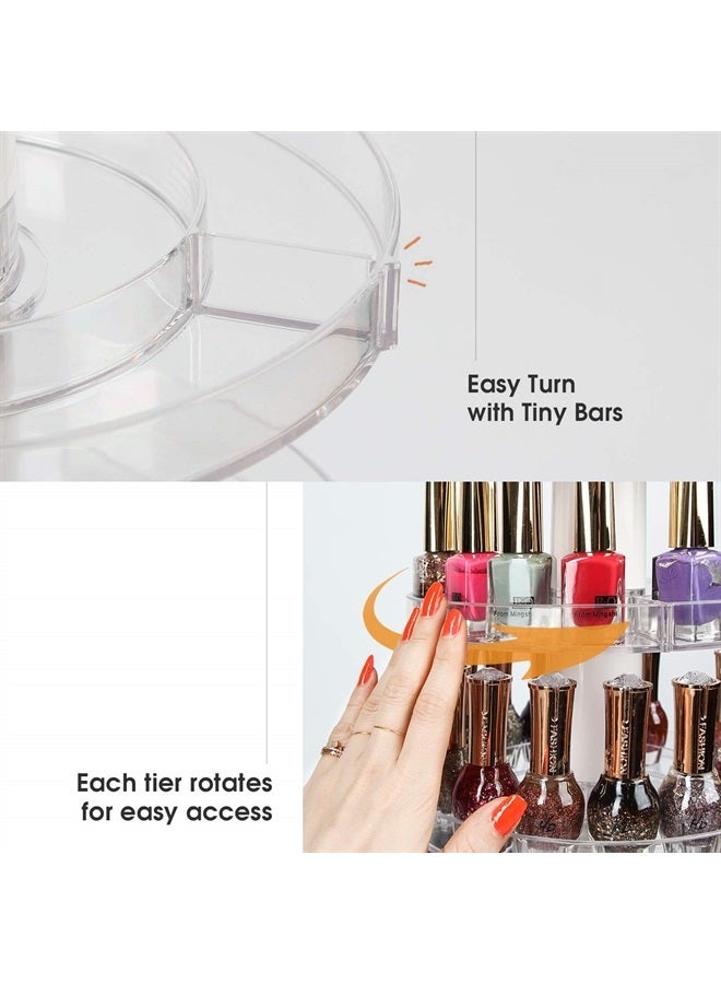J JACKCUBE DESIGN Acrylic Rotating Nail Polish Display Stand Spinning Rack Holds 115 - 195 Bottles, 5 Tier Storage Holder Organizer for Nail Polish, Makeup, Essential Oil and more- MK548A - Image 5
