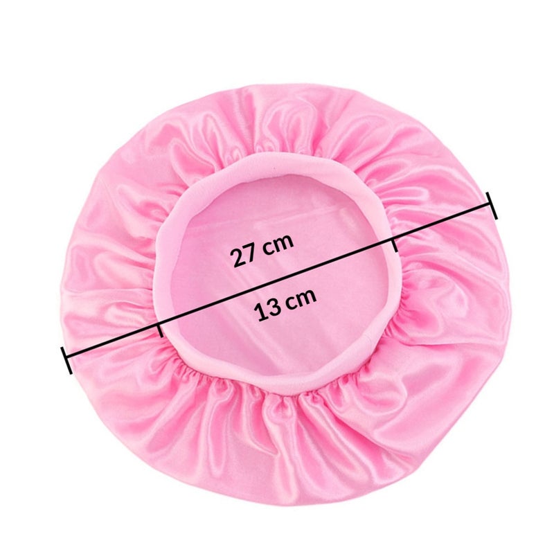 2pcs Delicate Kids Nightcaps Elastic Sleeping Caps Hair Protection Cowls Wide Rim Hat Hair Accessories for Home Travel Trip (Purple, Pink) - Image 2