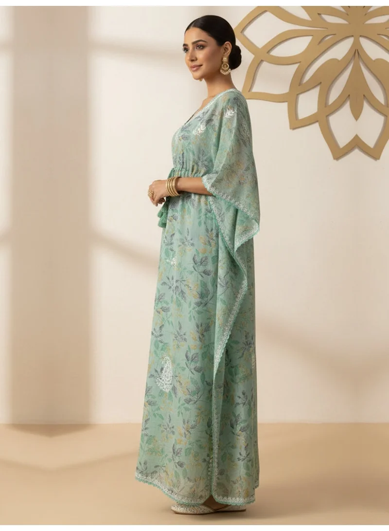 Alaya Hand Embroidered Chikankari Cotton Kaftan-AL3833