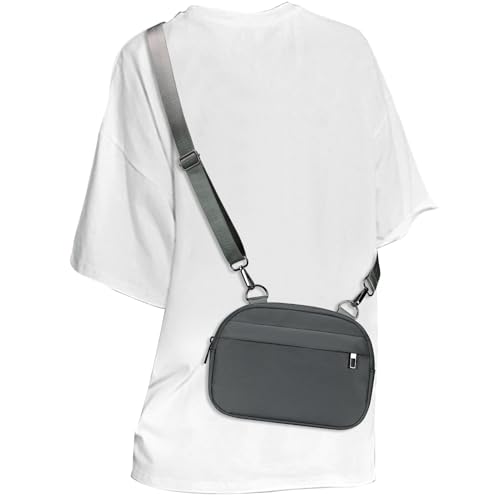 Maxtop حقائب ماكس توب الصغيرة للنساء مع حزام قابل للفصل، حقيبة خصر، حقيبة عبر الجسم، حقيبة هاتف محمول للسفر والمشي واليوغا (رمادي داكن) - Image 1