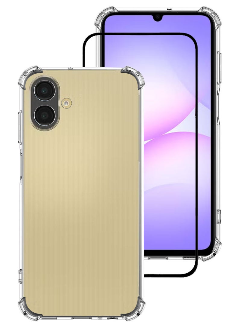2 in 1 Pack For Samsung Galaxy A07 Protection Pack - Ultra Clear Shockproof Case & Edge-to-Edge Screen Protector, 360 Degree Protection, Back Cover & Screen Protector for Samsung Galaxy A07 - Image 1