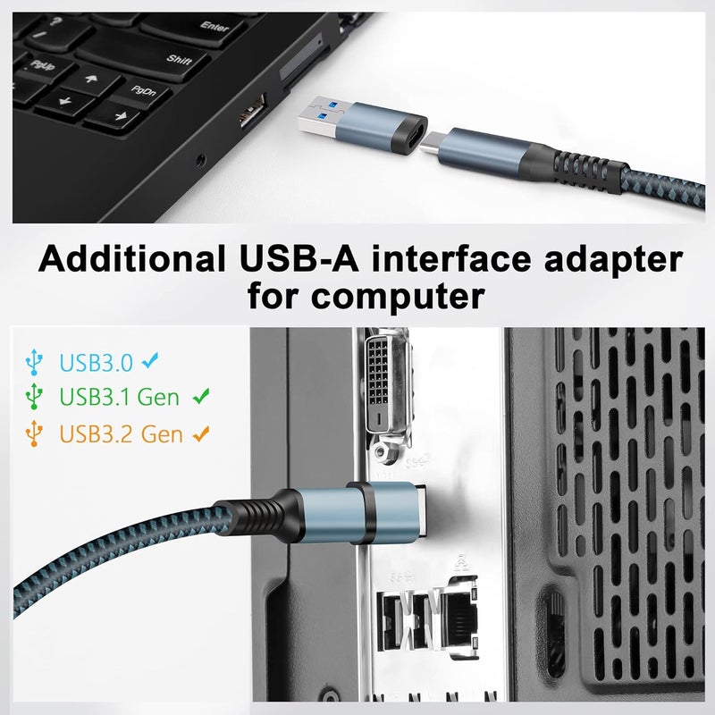 Kuject Link Cable 20FT Compatible for Quest 3 and Quest 2, Nylon Braided Accessories for Rift S/Steam VR Games, USB 3.0 Type C to C High Speed Data Transfer Charging Cord for Gaming PC - Image 3