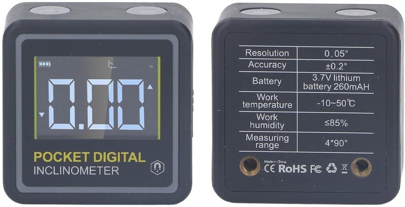 Pocket Digital Inclinometer, Magnetic Angle Finder Protractor with Data Lock and Backlight, for Woodworking and Home Measurement - Image 4