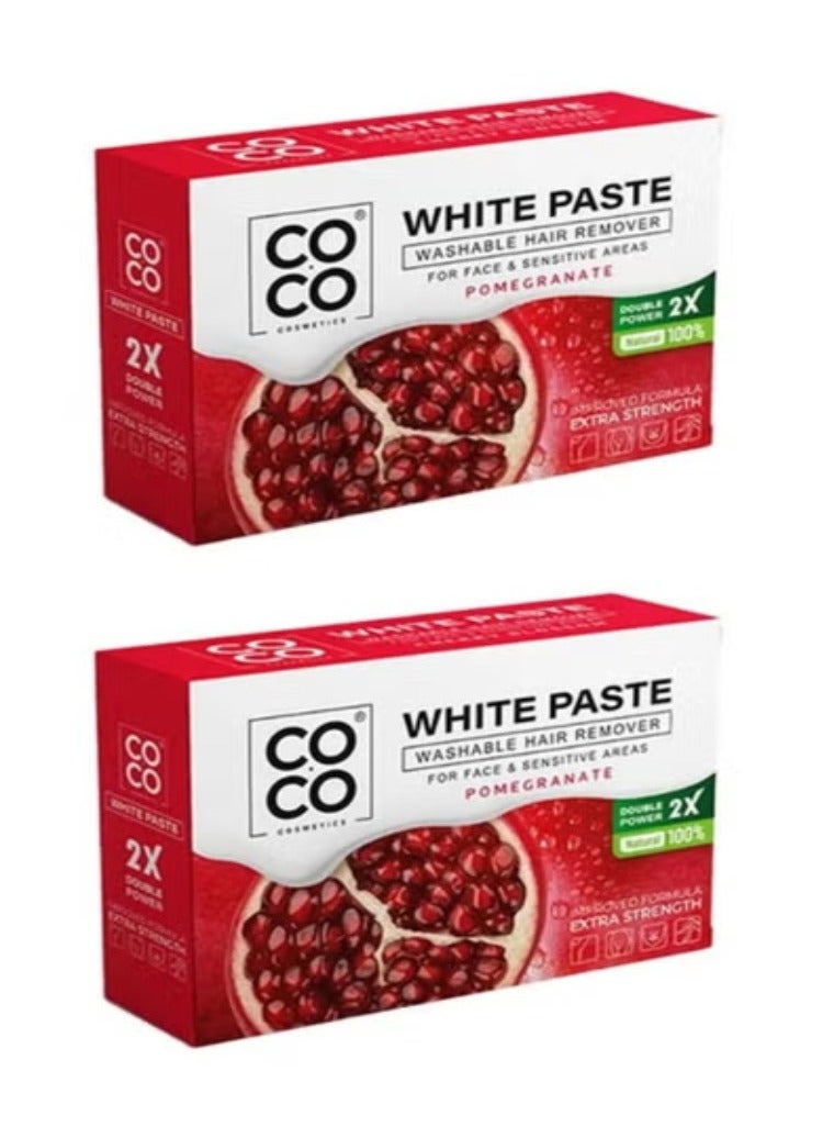 Coco Two Pieces of Pomegranate White Paste for Body and Facial Hair Removal 100g