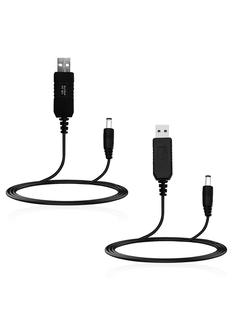 Generic - DC 5V to 12V USB Power Cable, with DC 5.5 x 2.1 Plug Powers the Router via a Power Bank During a Power Outage (1 Meter) - Image 1