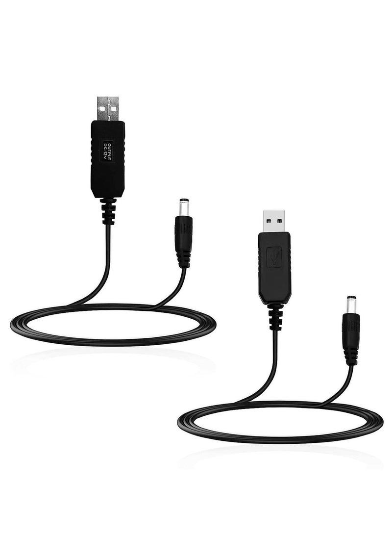 كابل راوتر باور بانك طاقة USB بتيار مستمر 5 فولت الى 9 فولت والى 12 فولت، مع مقبس تيار مستمر 5.5 × 2.1 يعمل على تشغيل الراوتر أثناء انقطاع الكهرباء (1 متر) - Image 3