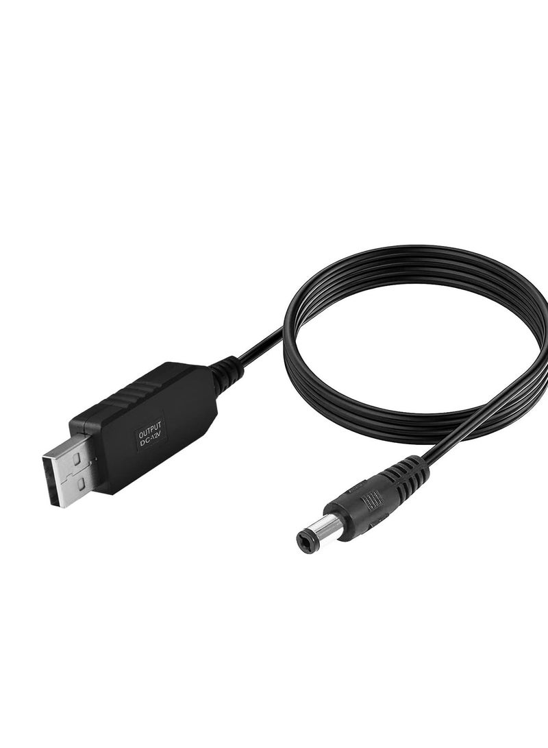 كابل راوتر باور بانك طاقة USB بتيار مستمر 5 فولت الى 9 فولت والى 12 فولت، مع مقبس تيار مستمر 5.5 × 2.1 يعمل على تشغيل الراوتر أثناء انقطاع الكهرباء (1 متر) - Image 1