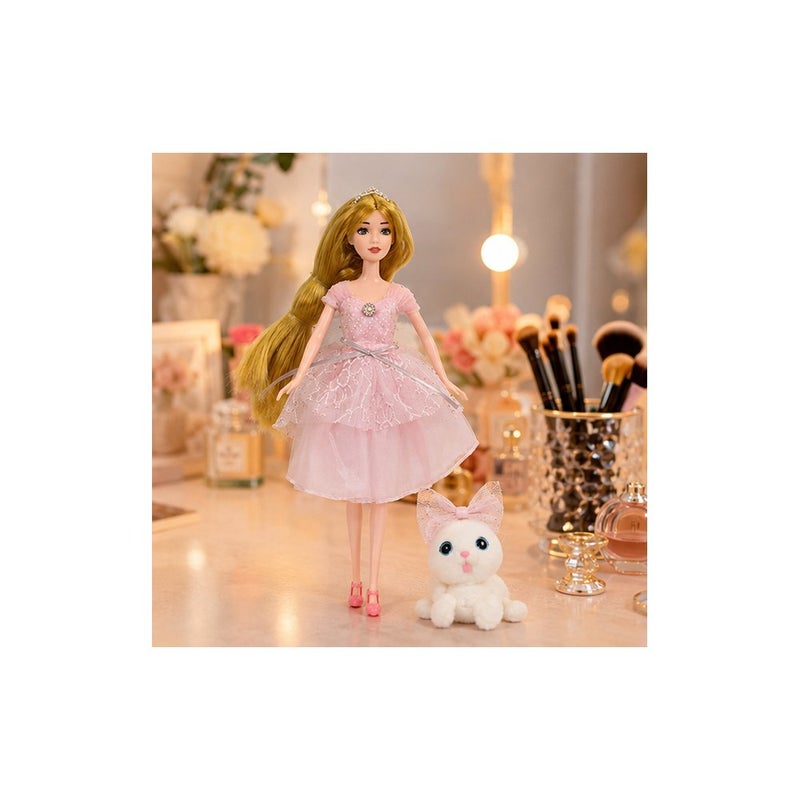 glo Princess Moments | Emily Fashion Doll with Fluffy Cat Companion, Pink Dress, Girls' Toy - Image 4