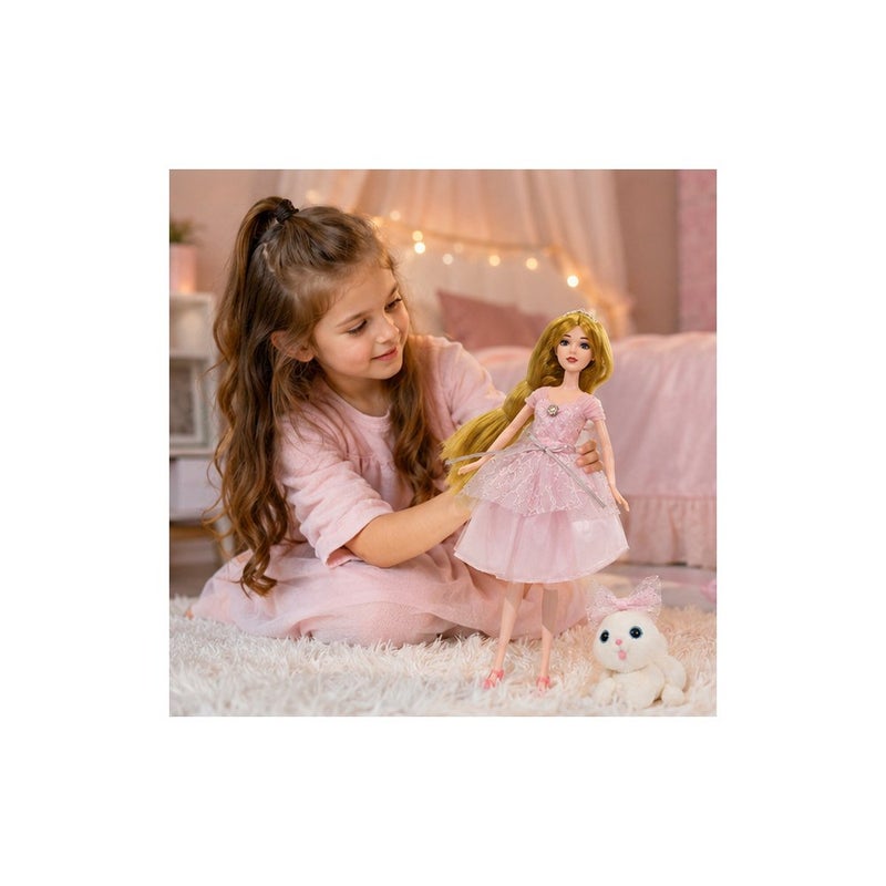 glo Princess Moments | Emily Fashion Doll with Fluffy Cat Companion, Pink Dress, Girls' Toy - Image 3