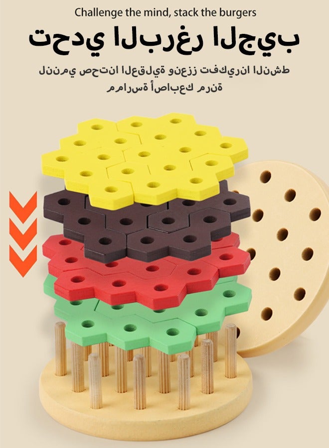 Wooden pillars stack blocks, cover toys, and assemble children's enlightenment and early education toys with building blocks - Image 3