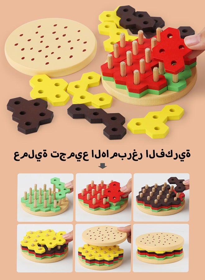 Wooden pillars stack blocks, cover toys, and assemble children's enlightenment and early education toys with building blocks - Image 2