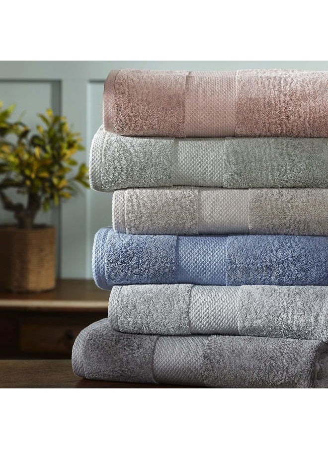 Modern Threads 600 GSM 6-Piece Towel Set with Filgree Jacquard Border Charcoal  - Image 3