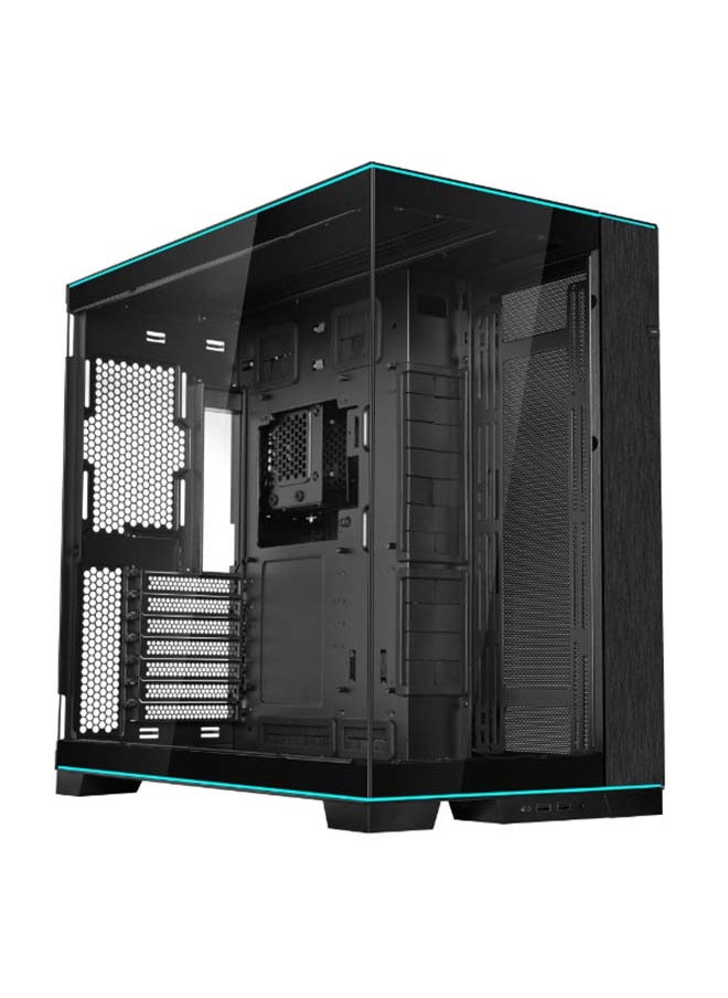 LIAN LI علبة ألعاب Lian Li O11D EVO RGB سوداء ATX MidTower من الزجاج المقسّى، تدعم مبرد وحدة المعالجة المركزية حتى 167 مم، تدعم وحدة معالجة الرسومات حتى 422 مم، تدعم المبرد 360 مم، 8 فتحات PCI، الواجهة الأمامية: 2 منفذ USB، 1 منفذ Type C | أسود  - Image 1