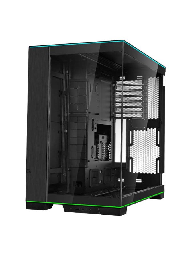 LIAN LI علبة ألعاب Lian Li O11D EVO RGB سوداء ATX MidTower من الزجاج المقسّى، تدعم مبرد وحدة المعالجة المركزية حتى 167 مم، تدعم وحدة معالجة الرسومات حتى 422 مم، تدعم المبرد 360 مم، 8 فتحات PCI، الواجهة الأمامية: 2 منفذ USB، 1 منفذ Type C | أسود  - Image 3